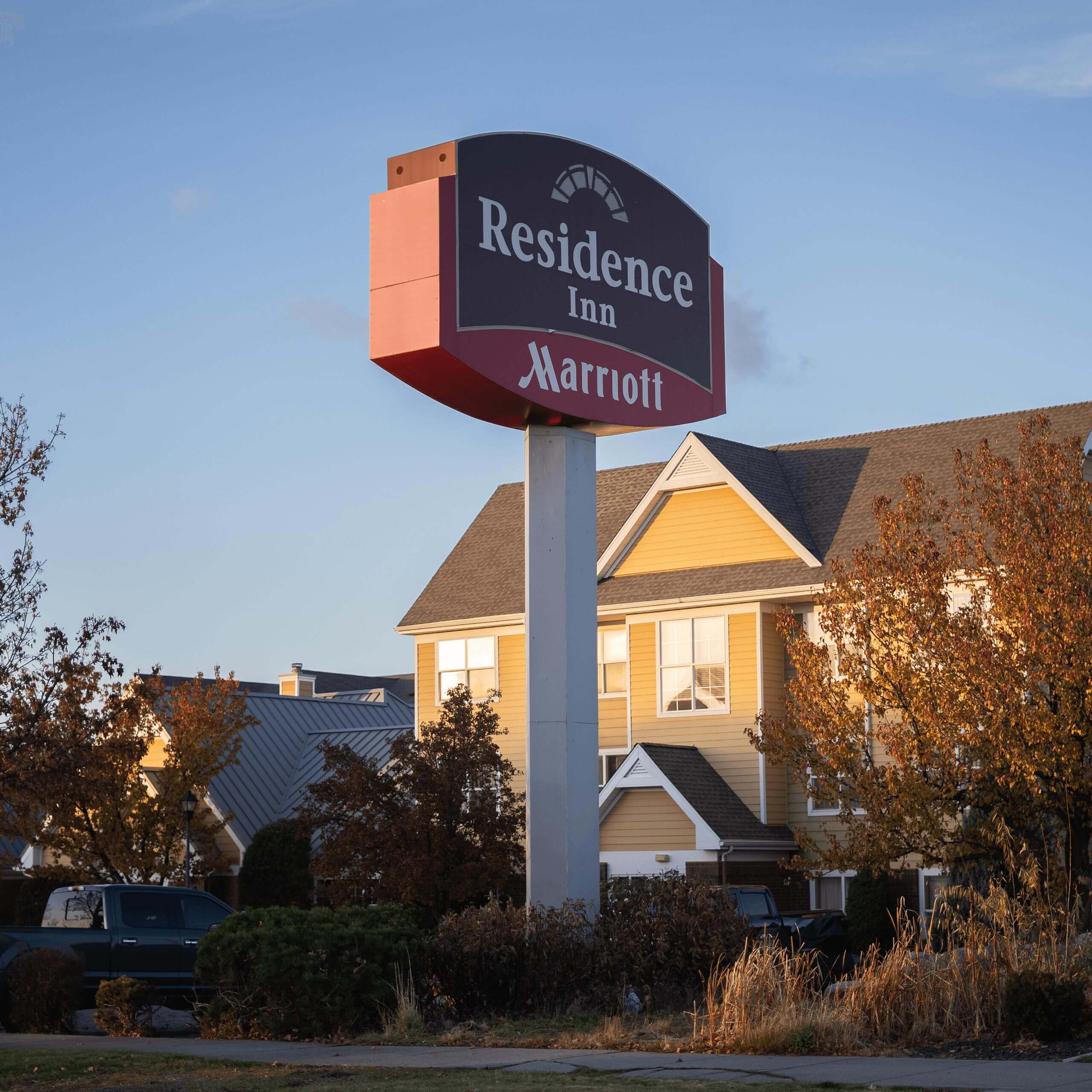 The signage of a Residence Inn hotel.