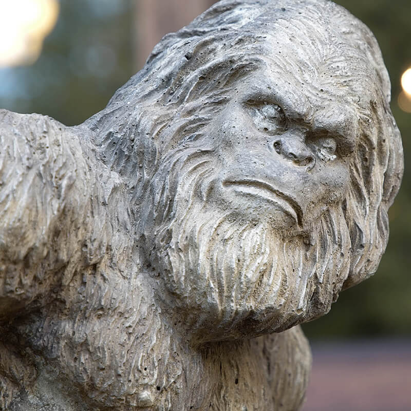 A detailed statue of Bigfoot.